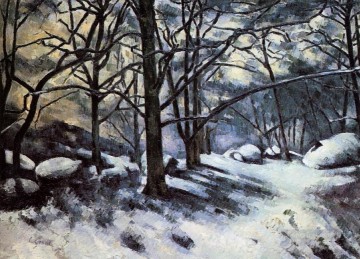 Snow Painting - Melting Snow Fontainbleau Paul Cezanne